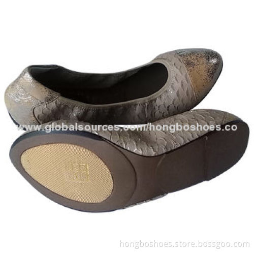 Foldable Shoes, Women's Flat Heel, Dress Folding Outsole, Pointed Toe, Fashion Leather Upper